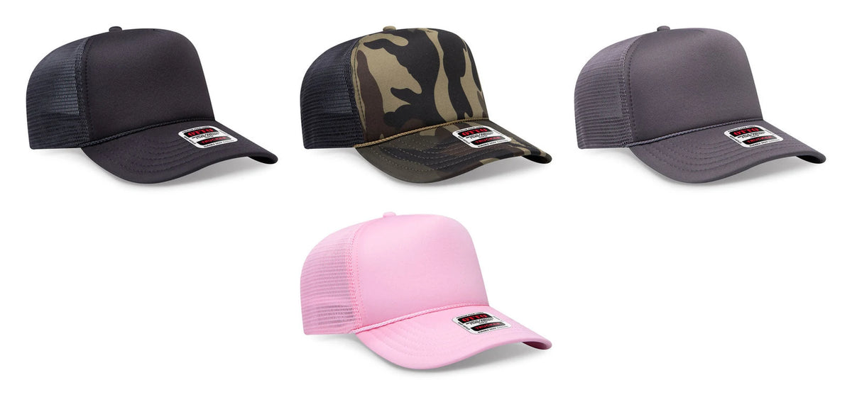 OTTO CAP® OTTO COMFY FIT® 39-167 - 5 Panel High Crown Mesh Back Trucker Hat OSFM