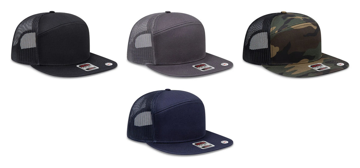 OTTO CAP® 172-1298 - OTTO SNAP 7 Panel Pro Style Mesh Back Trucker Snapback Hat