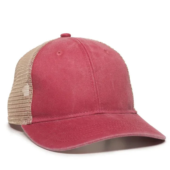 Outdoor Cap PNY100M Ladies’ Ponytail Mesh Back Hat – Structured Cotton Twill Front, Pre-Curved Visor & Adjustable Closure