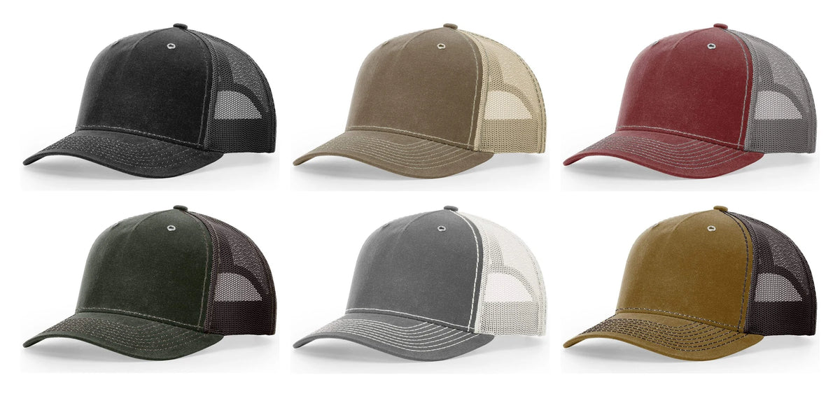 Richardson 112WH Meshback Trucker Hat Waxed Canvas Hawthorne - all 6 colors