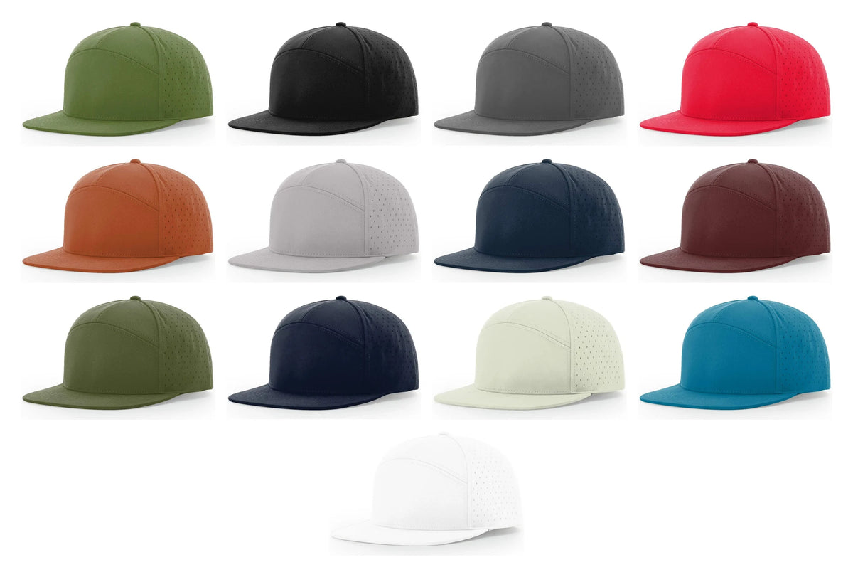 Richardson 169 7-Panel Hat Polyester Structured High-Profile Cap Adjustable Snapback - Richardson Cannon Hat