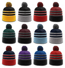 Richardson 134 Striped Beanie w/Cuff and Pom - all 12 colors