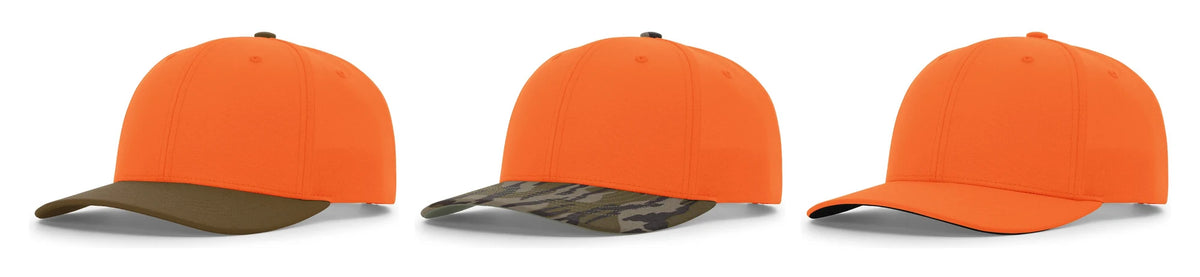 Richardson 880 Blaze Full-Fabric Hunting Cap – Structured 6-Panel Blaze Orange Camo Cap