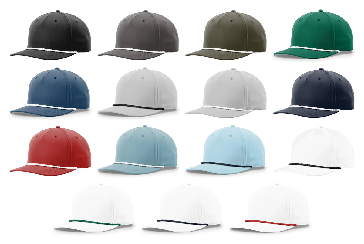 Richardson 258 Snapback Rope Hat Five Panel Classic Rope Cap