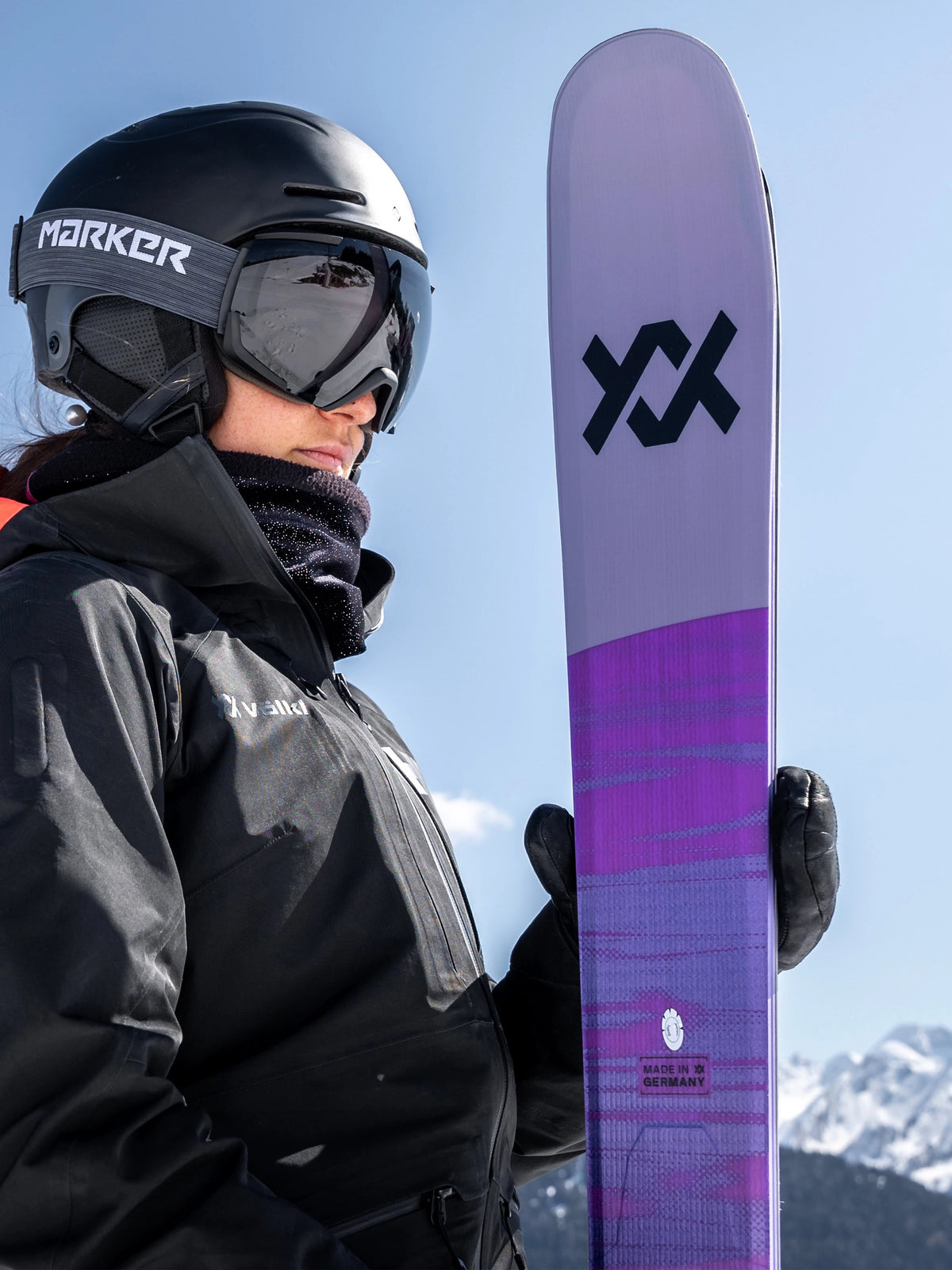 Volkl Blaze 82 Skis in Purple topsheet graphic detail