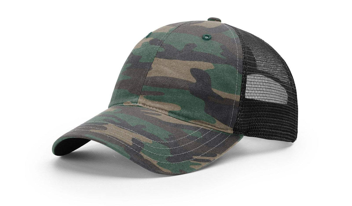 Richardson 111P Snapback Hat Garment Washed Printed Trucker Cap