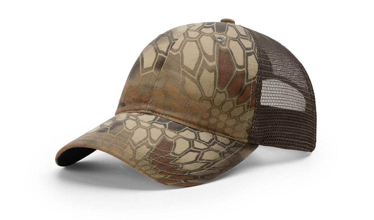 Richardson 111P Snapback Hat Garment Washed Printed Trucker Cap