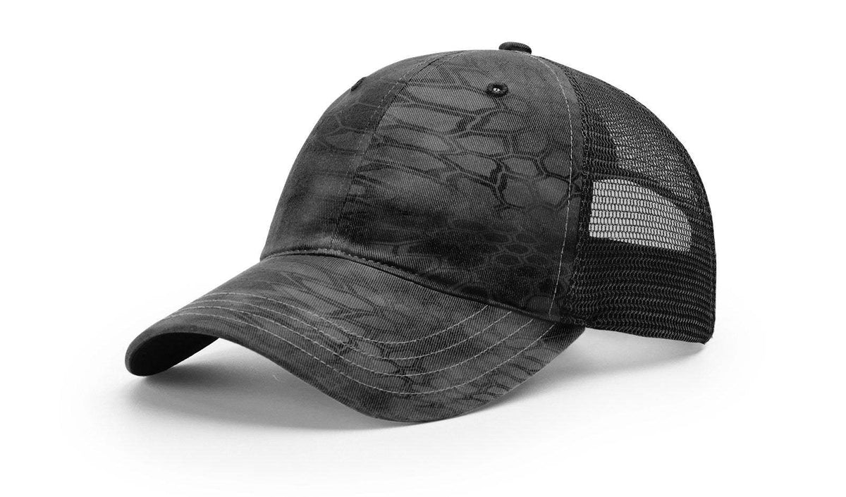 Richardson 111P Snapback Hat Garment Washed Printed Trucker Cap