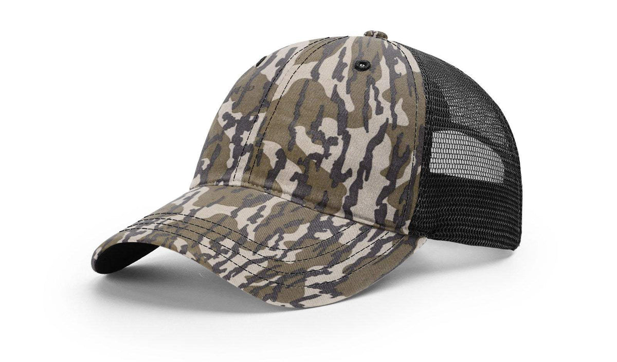 Richardson 111P Snapback Hat Garment Washed Printed Trucker Cap