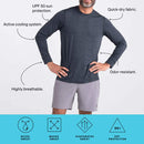 SAXX Droptemp Men's All Day Cooling Long Sleeve Crew Shirt UPF 50 Sun Shirt - Saxx - Ridge & River