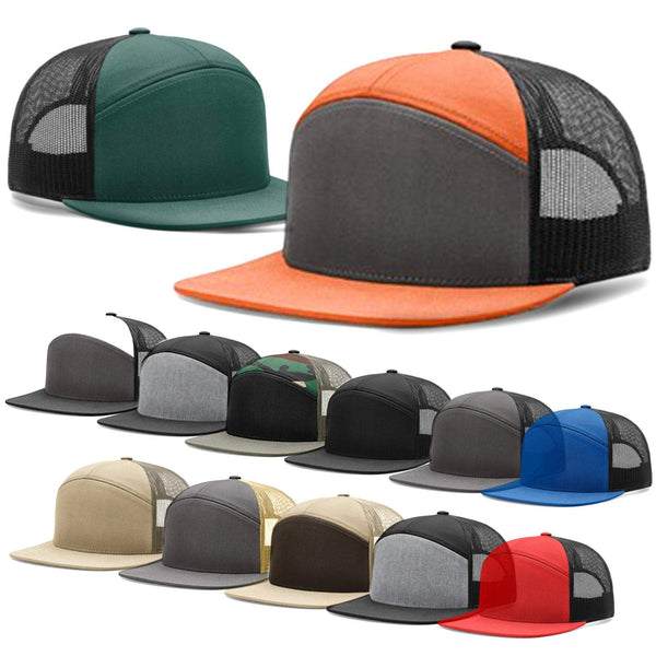 Richardson 168P Camo 7-Panel Snapback Trucker Hat - Seven-Panel Trucker ...