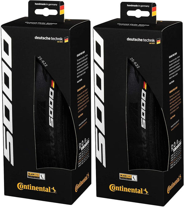 Continental Grand Prix 5000 Folding Clincher Road Bike Tire Black (2-Pack) - Continental - Ridge & River