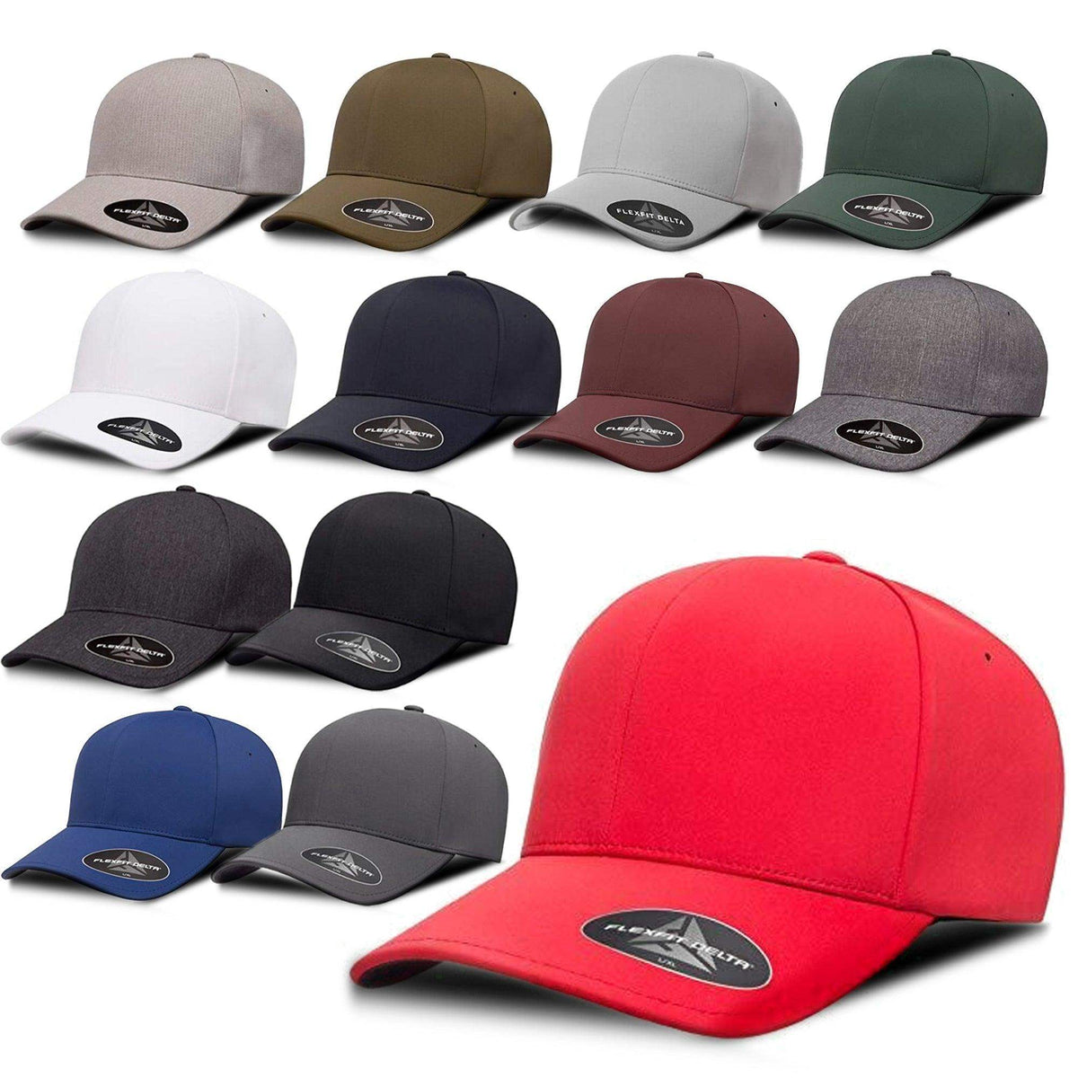 Flexfit Delta 180 Hat Seamless Fitted Cap Closed Back Stretch-fitted Performance Hat - FlexFit - Ridge & River