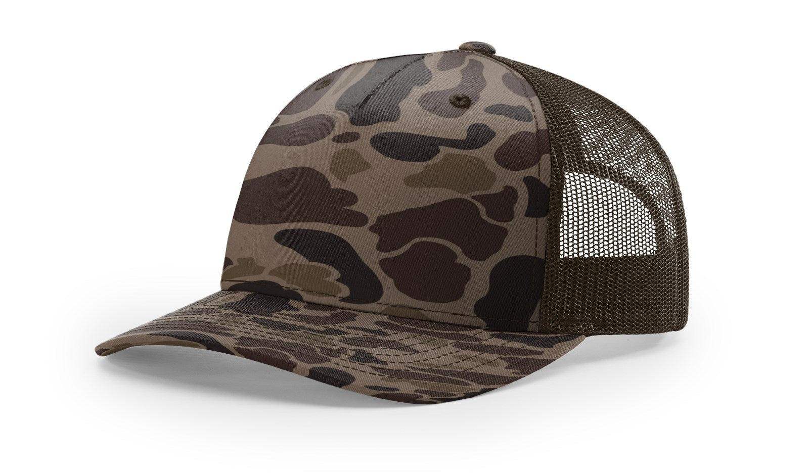 Richardson 112PFP Duck Camo Bottomland Camo Hat Five Panel Hat Trucker