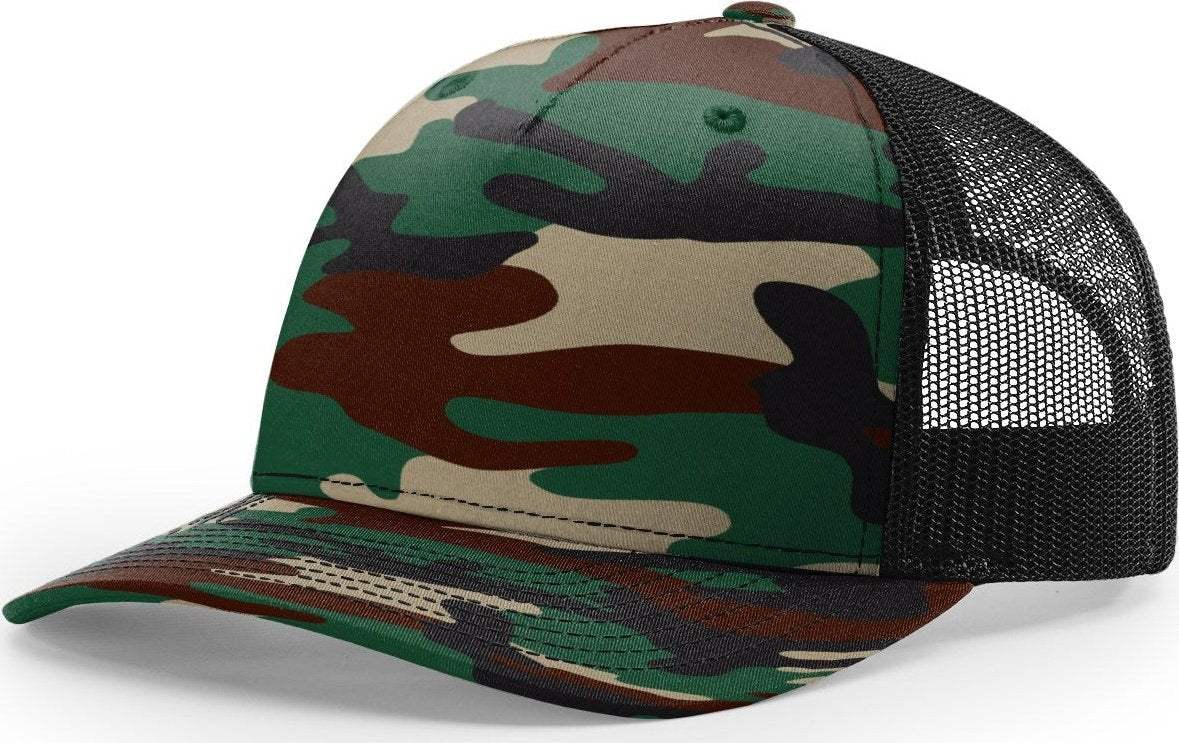 Richardson 112PFP Duck Camo Bottomland Camo Hat Five Panel Hat Trucker Cap