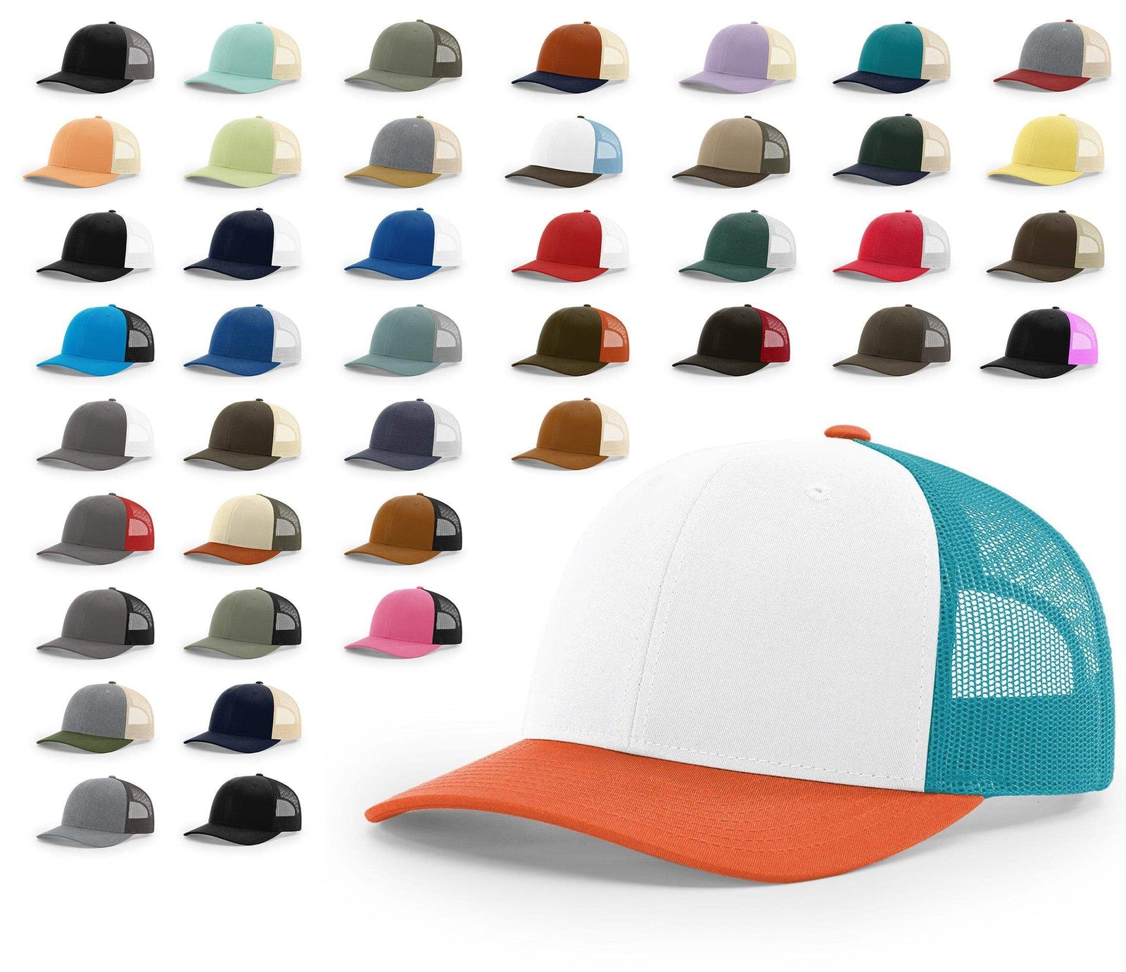 Richardson 115 Trucker Hat Low Profile Snapback 6 Panel Hat Trucker Cap