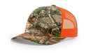 Richardson 112P Camo Trucker Hat Snapback Caps Camo Blaze Orange Realtree Mossy Oak Hats - Richardson - Ridge & River