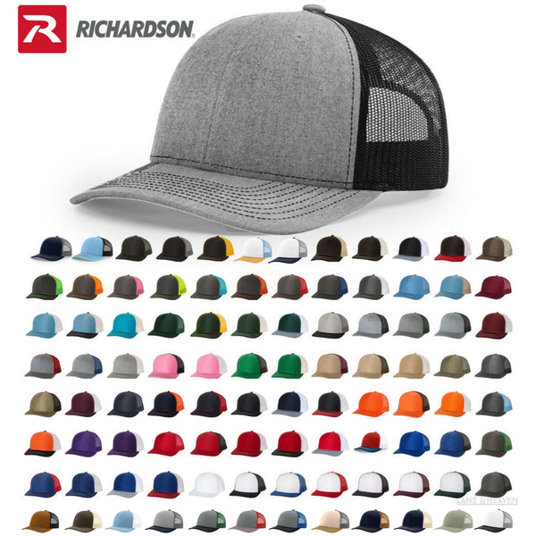 Richardson 112 Trucker Hat Ball Cap Meshback Hat Snapback Cap Trucker Cap - OSFM