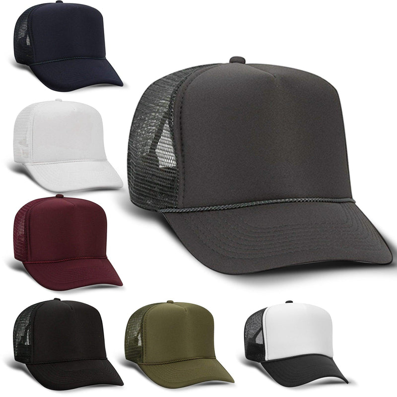 5 Panel High Crown Polyester Foam Front Mesh Back Trucker Hat (Tri-Ton –  2040USA